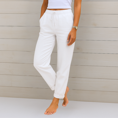 Greta | Pantaloni in lino elasticizzato da donna (1 acquistato, 1 in OMAGGIO)