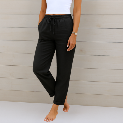 Greta | Pantaloni in lino elasticizzato da donna (1 acquistato, 1 in OMAGGIO)