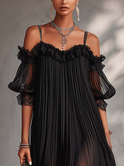 Aida | Abito Lungo in Chiffon con Scollo a V